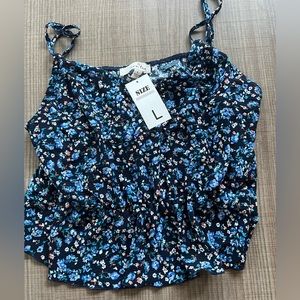 Floral tank top with cinched waist